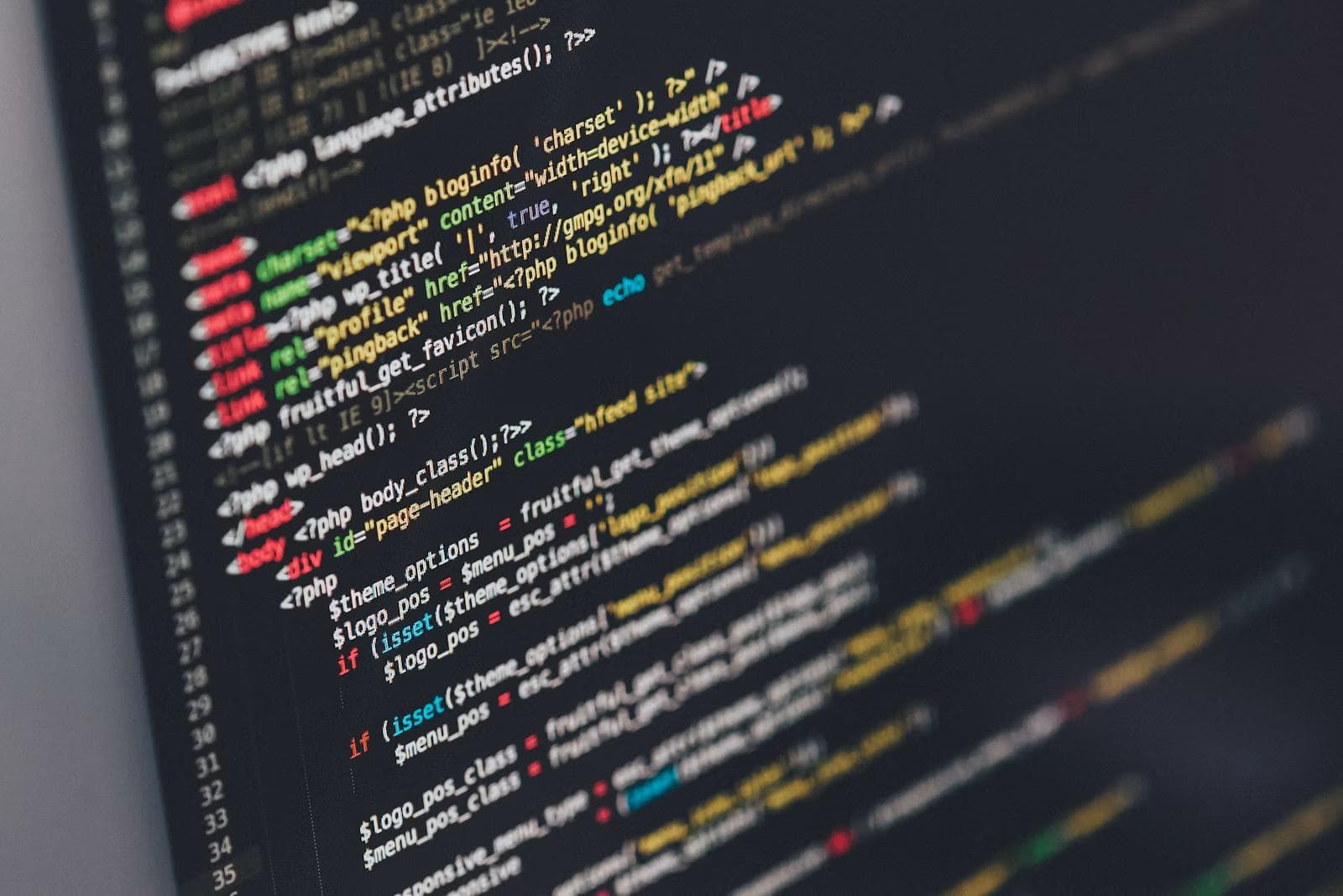 Lines of code on a dark editor screen